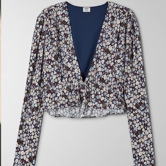 New Sunday Best Crop Blouse sz Small - Picture 2 of 5